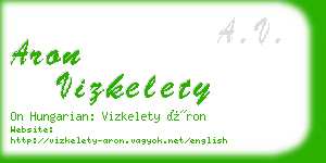 aron vizkelety business card